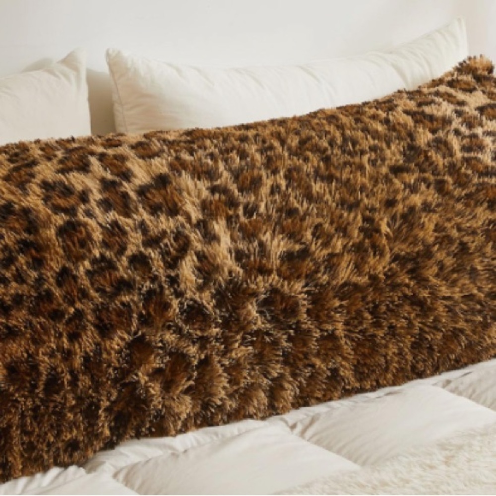FLUFFY Leopard Print Body Pillow Cover - Picture 2 of 6